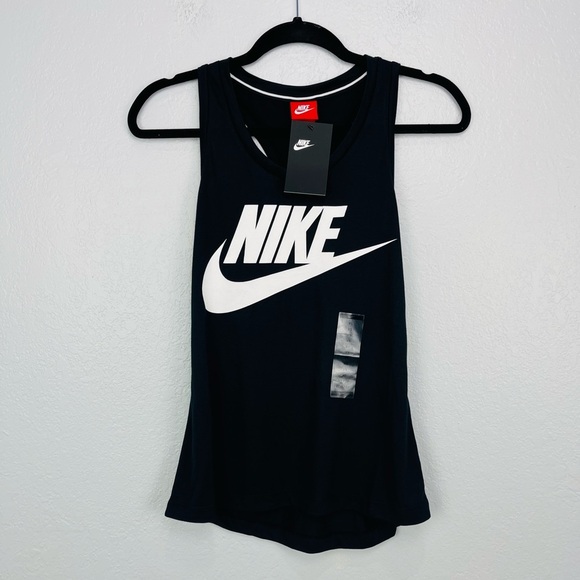 NWT Black NIKE muscle Tee Athletic Gym Work out Tank Top - Picture 2 of 5